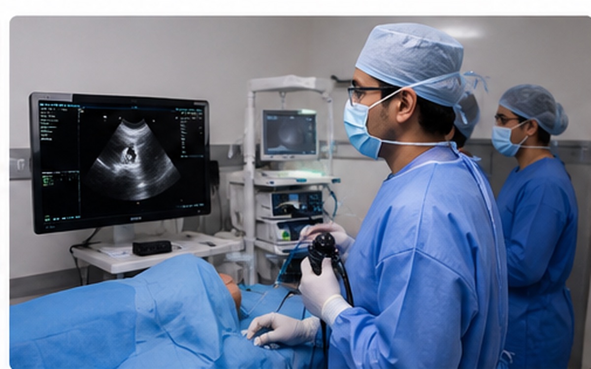 A nurse explaining post-procedure care to a patient at Lung Care