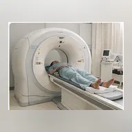 High-resolution CT scan of the chest showing interstitial changes
