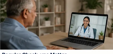 Patient having breathing measured during a clinic review