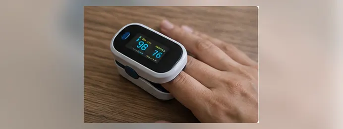 Home pulse oximeter measuring oxygen saturation