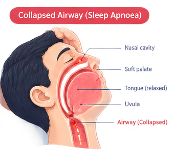 Collapsed airway in obstructive sleep apnoea