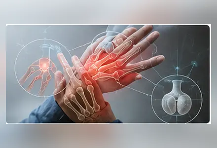 Illustration linking autoimmune joint disease with lung involvement