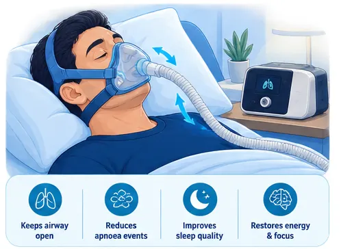 CPAP therapy in use