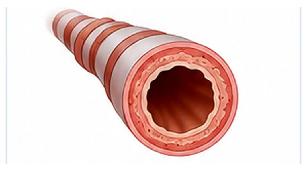 Normal open airway with relaxed muscle and thin lining